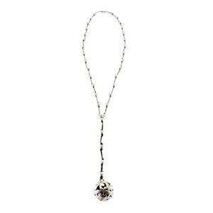 Filigree Silvertone Ball Necklace in EUC